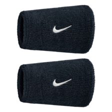 Nike Swoosh Classic Doublewide Wristbands 2-Pack Black/White